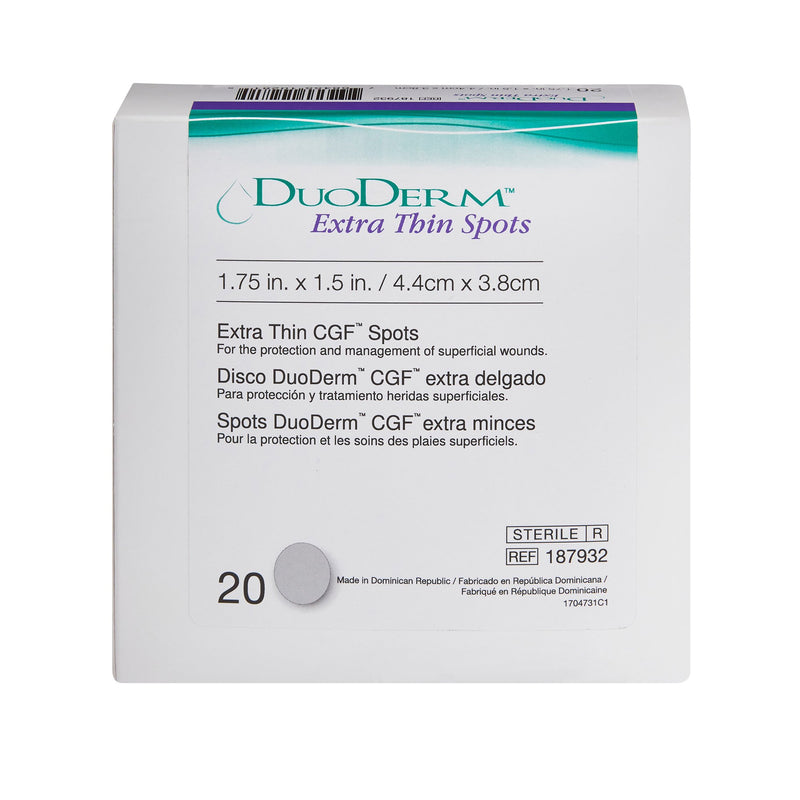 DuoDerm® Extra Thin Spot Hydrocolloid Dressing, 1½ x 1¾ Inch