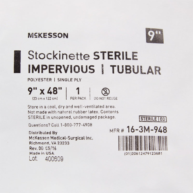 McKesson Sterile Impervious Surgical Stockinette, 9 W x 48 L Inch