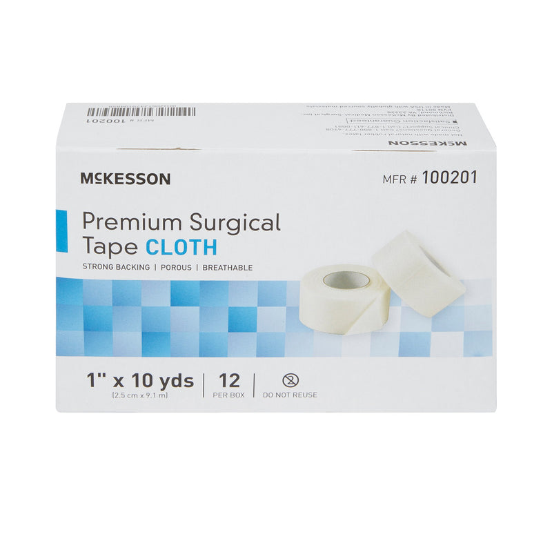 McKesson Silk-Like Cloth Medical Tape, 1 Inch x 10 Yard, White
