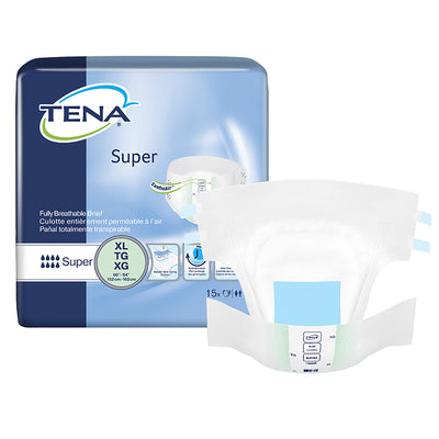 TENA Super Adult Heavy-Absorbent Incontinence Brief, X-large, 60" to 64" Waist / Hip