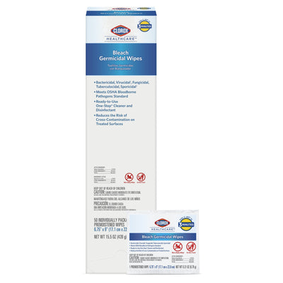 Clorox® Healthcare® Bleach Germicidal Wipes, Individual Packets