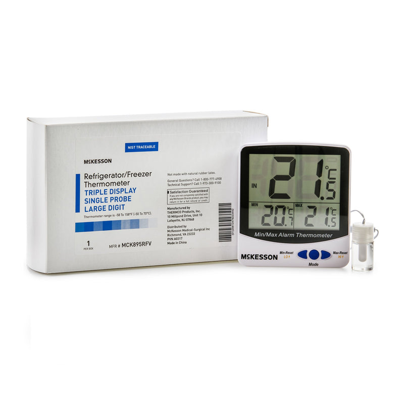 McKesson Refrigerator / Freezer Thermometer, Digital Display, -58° to +158°F (-50° to +70°C)