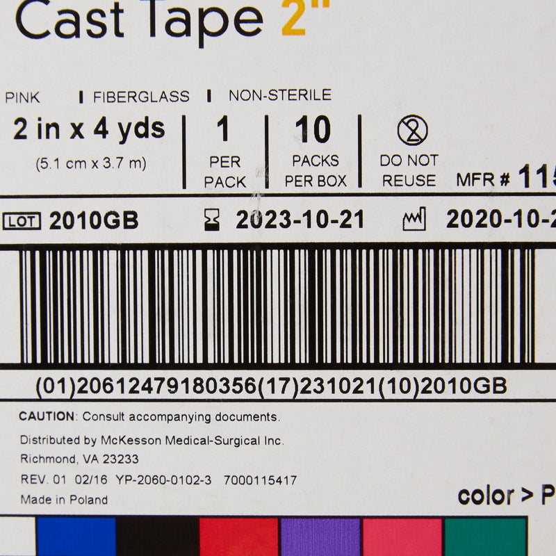 McKesson Pink Cast Tape, 2 Inch x 4 Yard