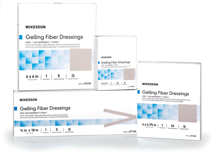 McKesson Absorbent Gelling Fiber Dressing, 6 x 6 Inch