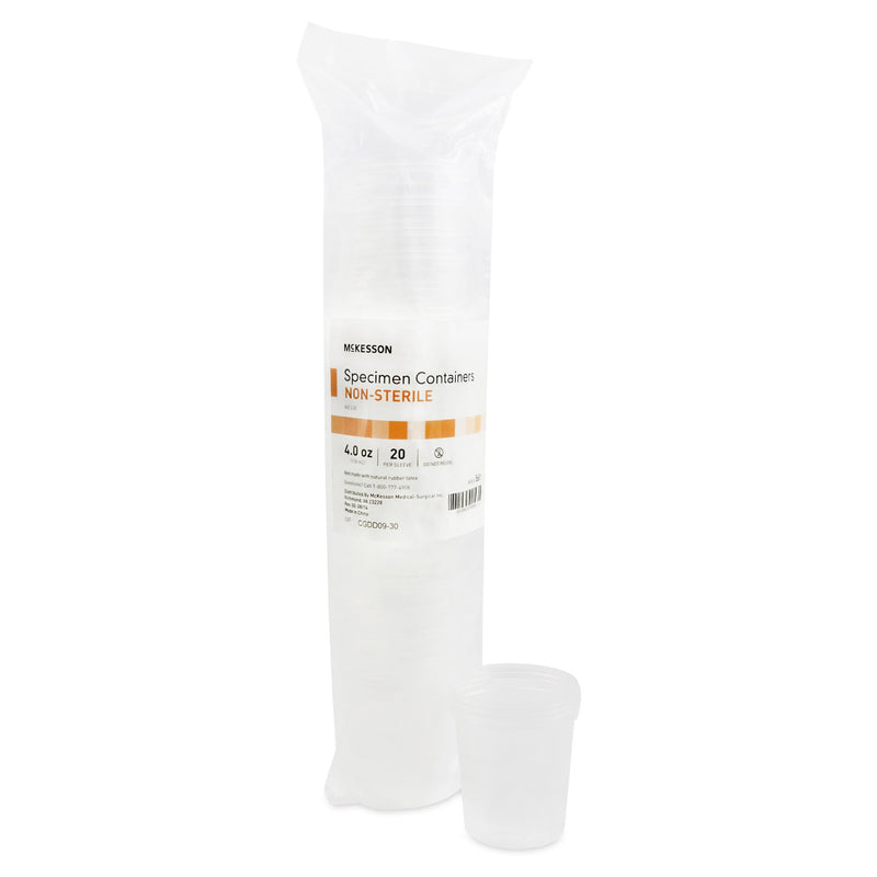 McKesson Specimen Container, 4 oz., Without Lid