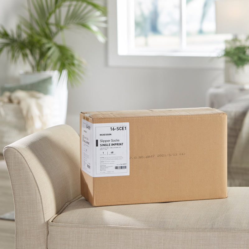 McKesson Slipper Socks, Large, Teal