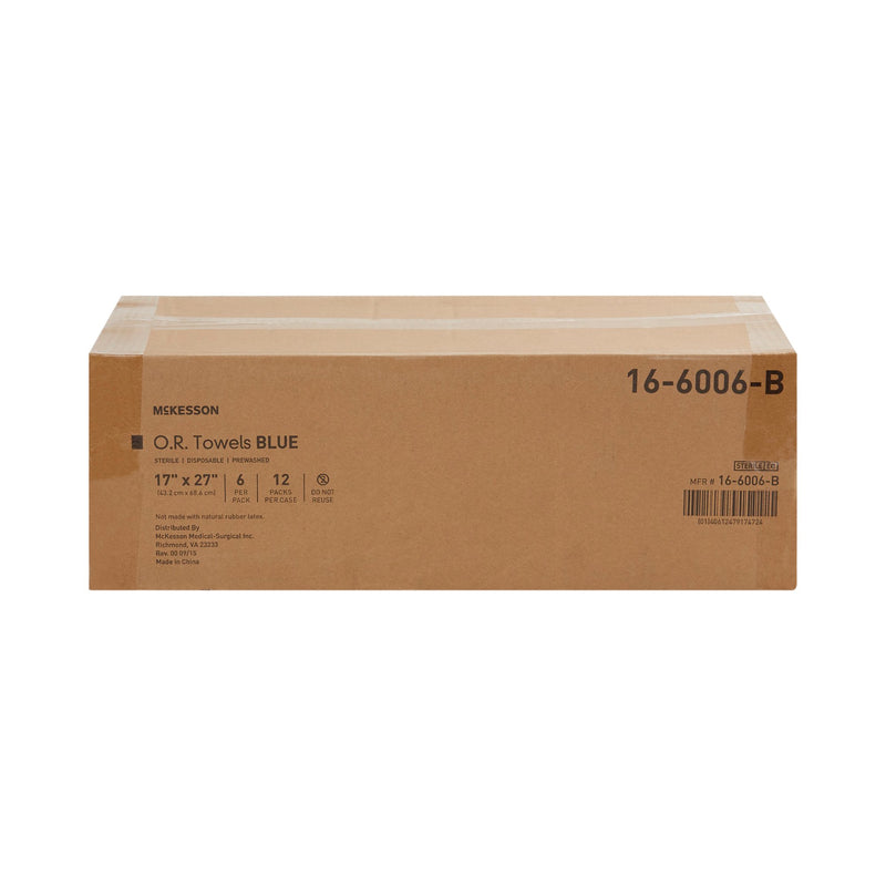 McKesson Blue Sterile O.R. Towel, 17 x 27 Inch