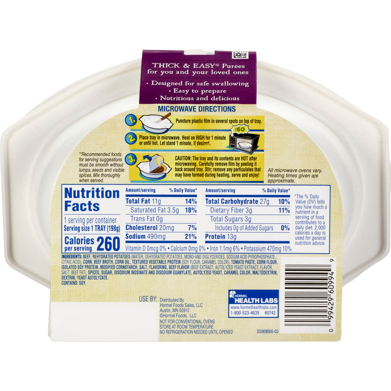 Thick & Easy® Purées, Beef with Potatoes and Corn Purée, 7 oz. Tray