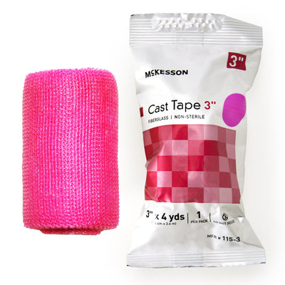McKesson Pink Cast Tape, 3 Inch x 4 Yard