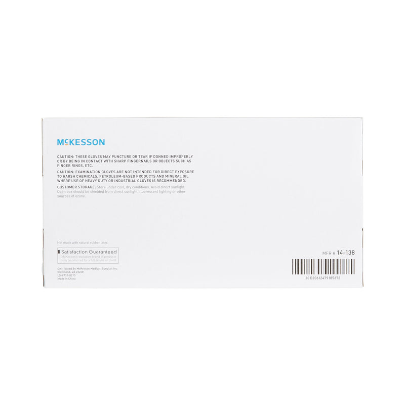 McKesson Non-Sterile, Powder-Free Vinyl Exam Gloves, Standard Cuff Length, Smooth Clear, Large