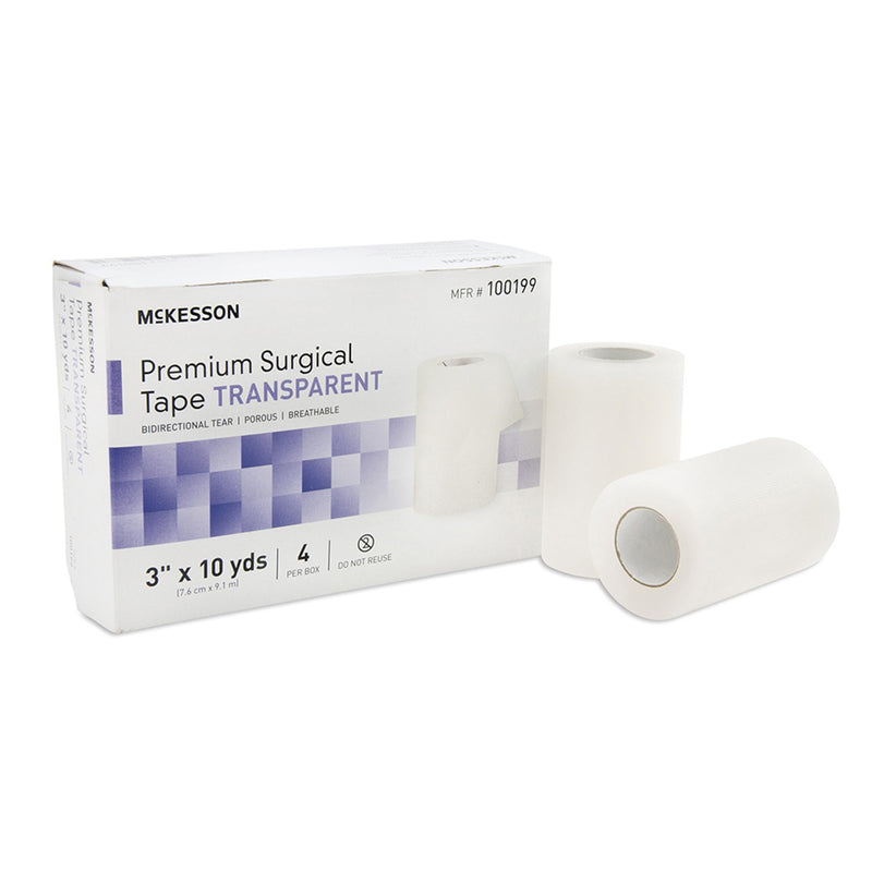 McKesson Plastic Medical Tape, 3 Inch x 10 Yard, Transparent