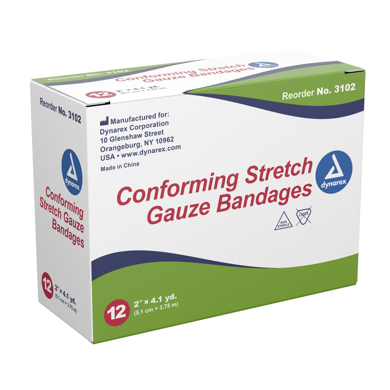 Dynarex® NonSterile Conforming Bandage, 2 Inch x 4-1/10 Yard