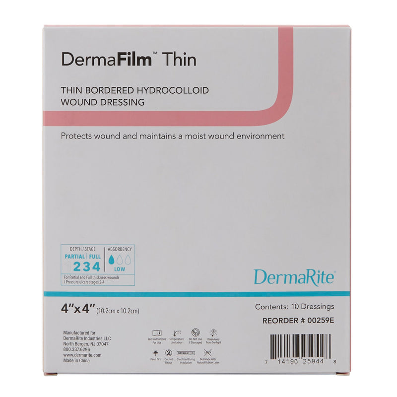 DermaFilm® Hydrocolloid Dressing, 4 x 4 Inch