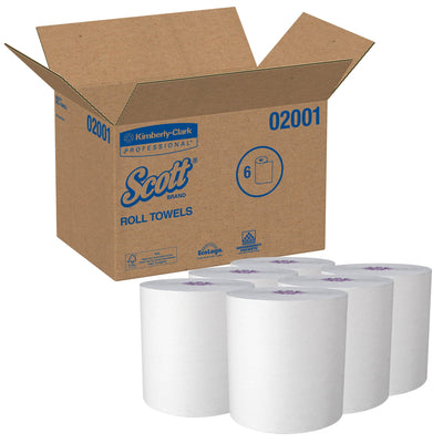 Scott® Essential White Paper Towel, 8 Inch x 950 Foot, 6 Rolls per Case