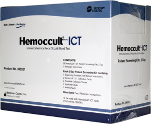 Hemoccult® ICT 2-Day Fecal Occult Blood (iFOB or FIT) Colorectal Cancer Screening Patient Sample Collection and Screening Kit
