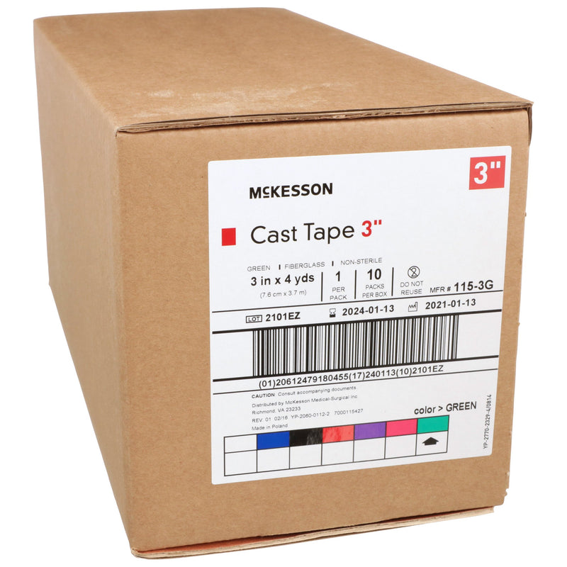McKesson Cast Tape, Green, 3 Inch x 4 Yard