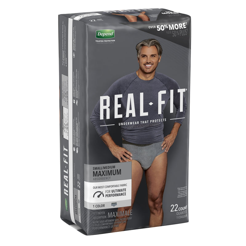 Depend® Real Fit® Maximum Absorbent Underwear, Small / Medium, 22 per Package