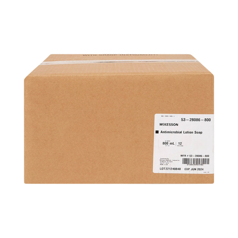 McKesson Antimicrobial Lotion Soap, Herbal Scent, 800 mL, Dispenser Refill Bag, Green, 0.95% Strength