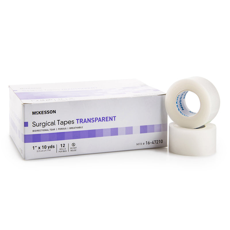 McKesson Plastic Medical Tape, 1 Inch x 10 Yard, Transparent