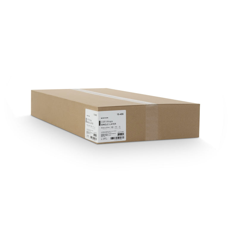 McKesson Single Layer Sterilization Wrap, 15 x 15 Inch