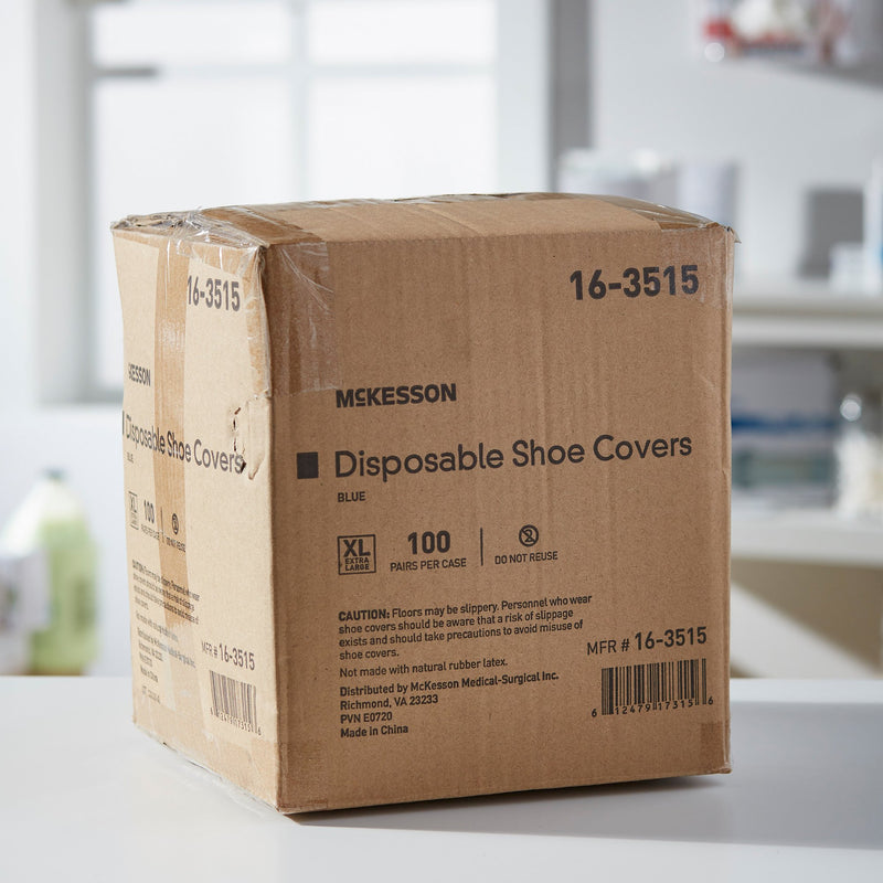 McKesson Blue Shoe Covers, Non-Skid, 100 Pairs/Box, X-Large