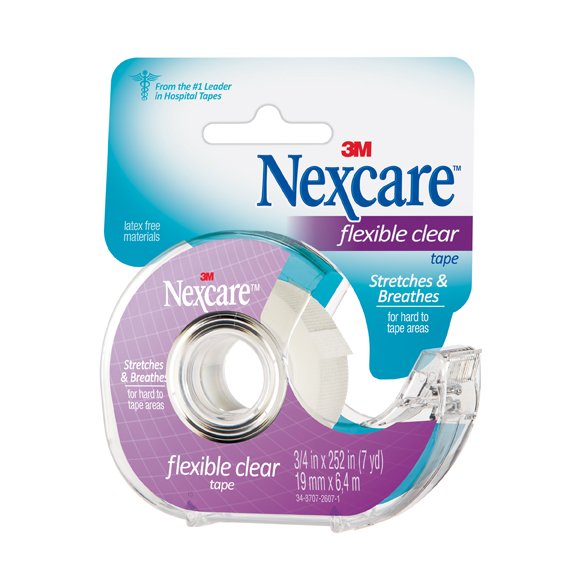 3M™ Nexcare™ Plastic Medical Tape with Dispenser, 3/4 Inch x 7 Yard, Transparent
