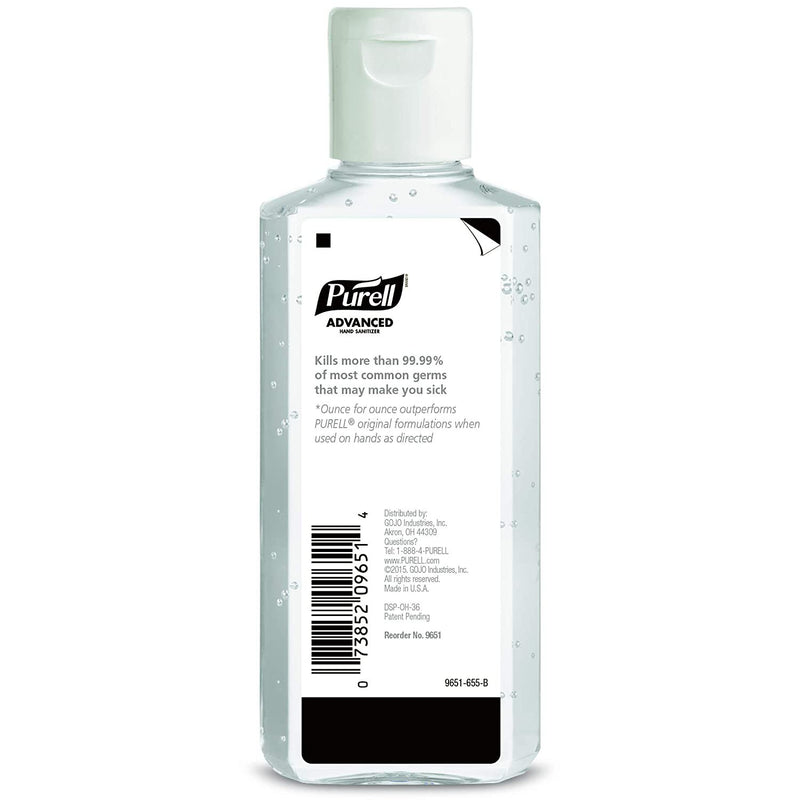 Purell Advanced Hand Sanitizer 70% Ethyl Alcohol Gel, Bottle, 4 oz, Fruit Scent