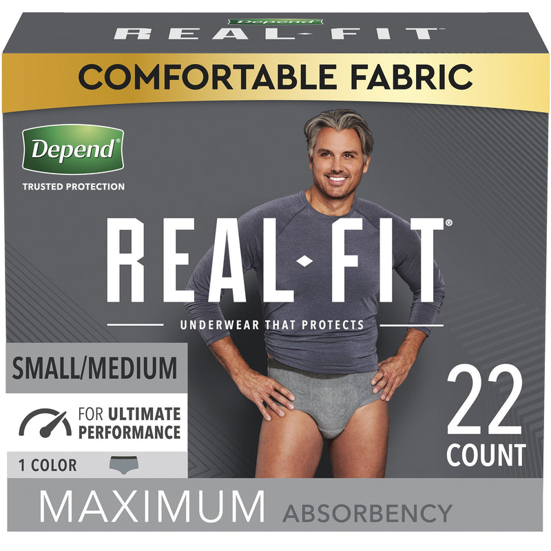 Depend® Real Fit® Maximum Absorbent Underwear, Small / Medium, 22 per Package