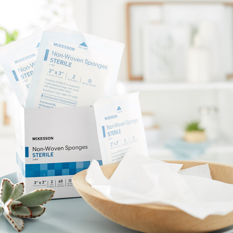 McKesson Sterile Nonwoven Sponge, 3 x 3 Inch
