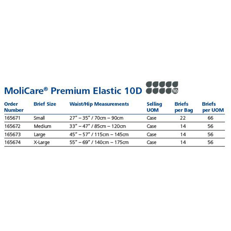MoliCare® Premium Elastic Incontinence Brief, 10D, Small
