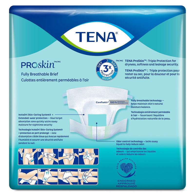 Tena Super Incontinence Briefs, Absorbent, Odor Control, Regular, Green