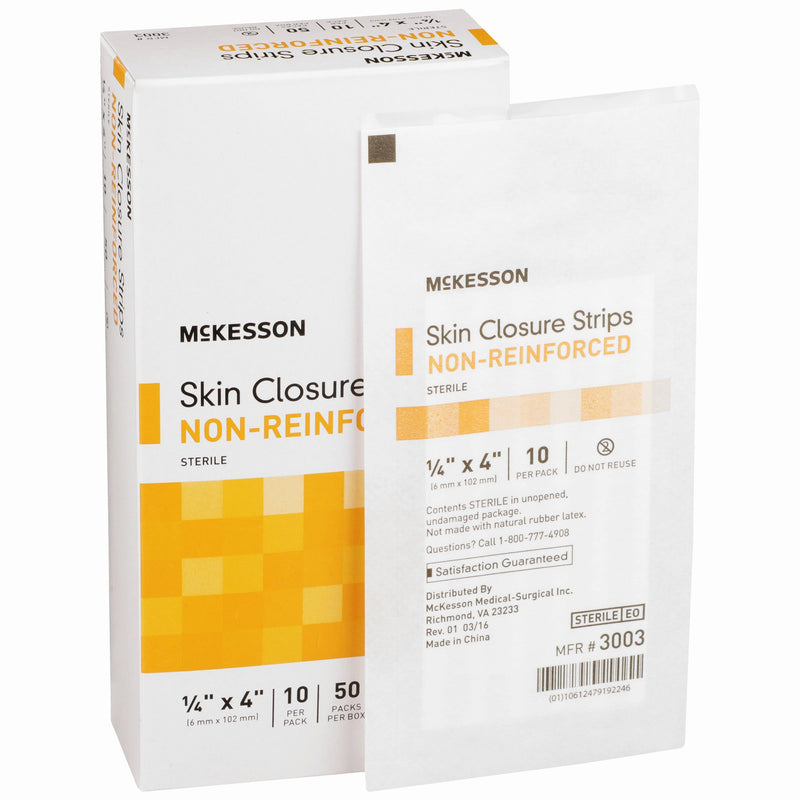 McKesson Non-Reinforced Skin Closure Strip, 1/4 x 4 in.