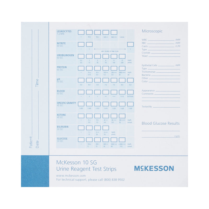 McKesson Consult™ Urine Reagent Test Strip Recording Pad