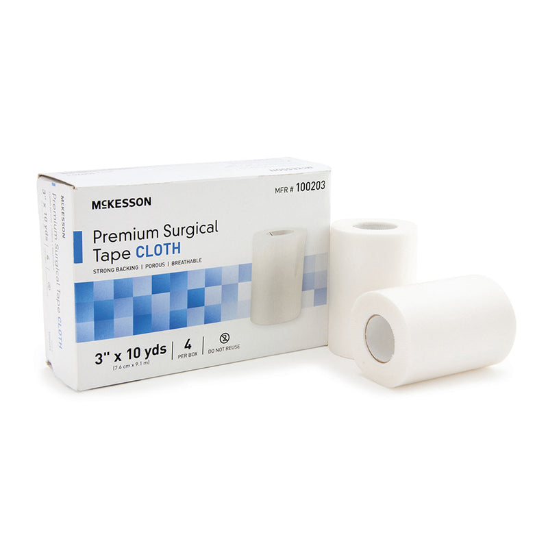 McKesson Silk-Like Cloth Medical Tape, 3 Inch x 10 Yard, White