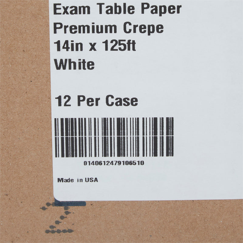 McKesson Crepe Table Paper, 14 Inch x 125 Foot, White