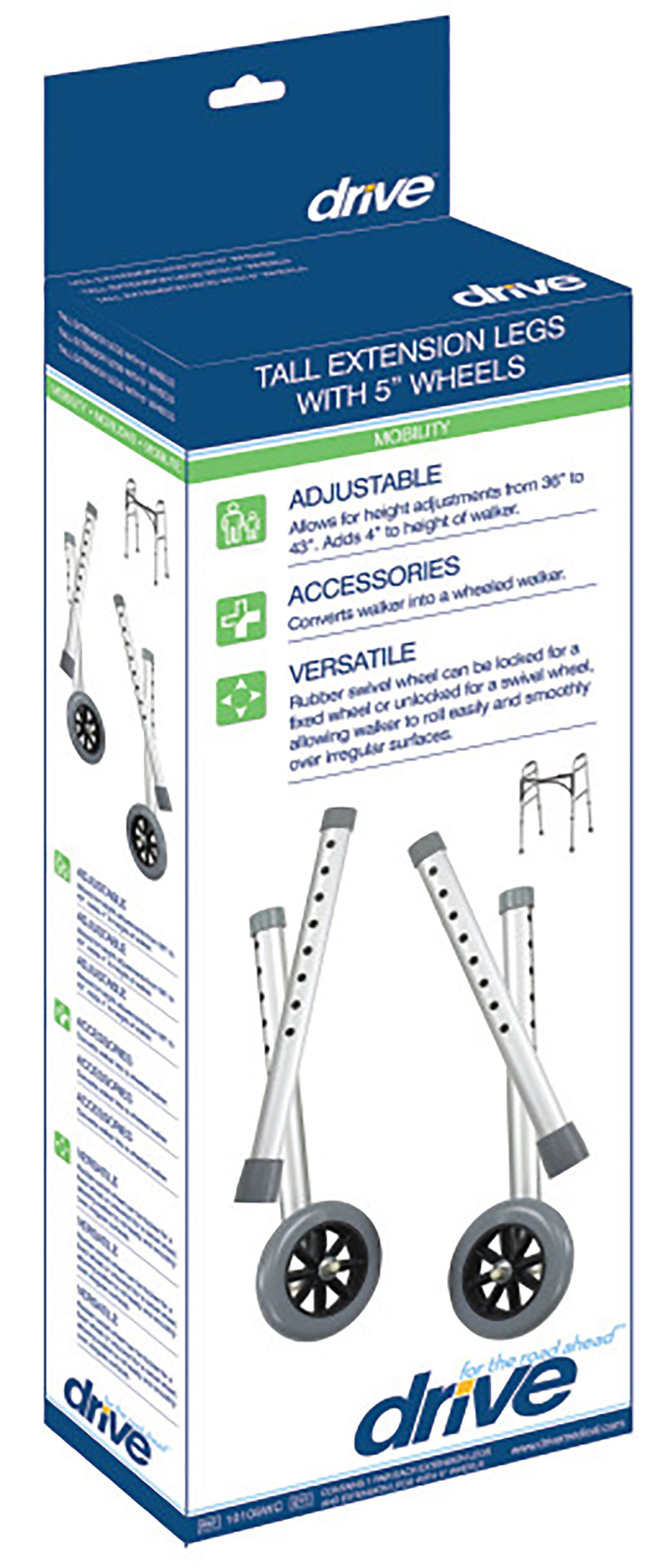 drive™ Tall Extension Legs with Wheel