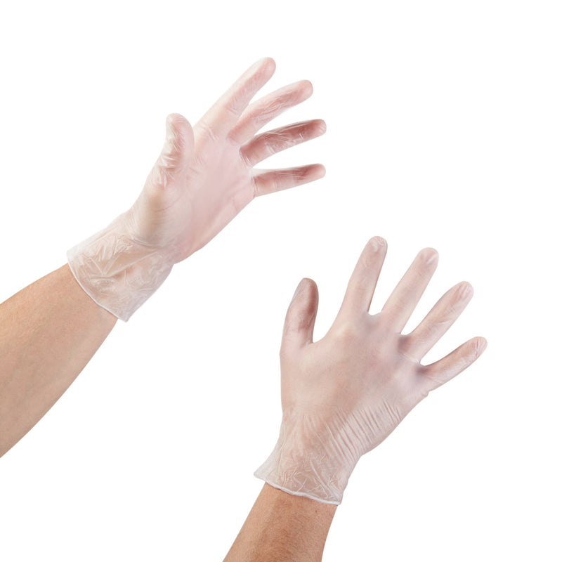 McKesson Non-Sterile, Powder-Free Vinyl Exam Gloves, Medium, Standard Cuff Length, Smooth Clear