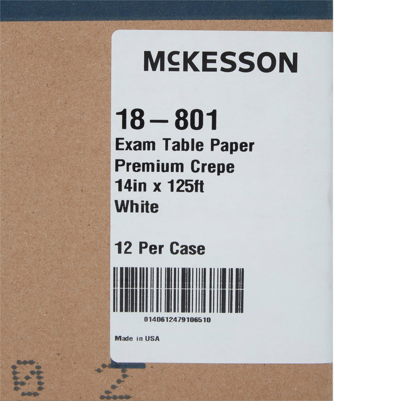 McKesson Crepe Table Paper, 14 Inch x 125 Foot, White