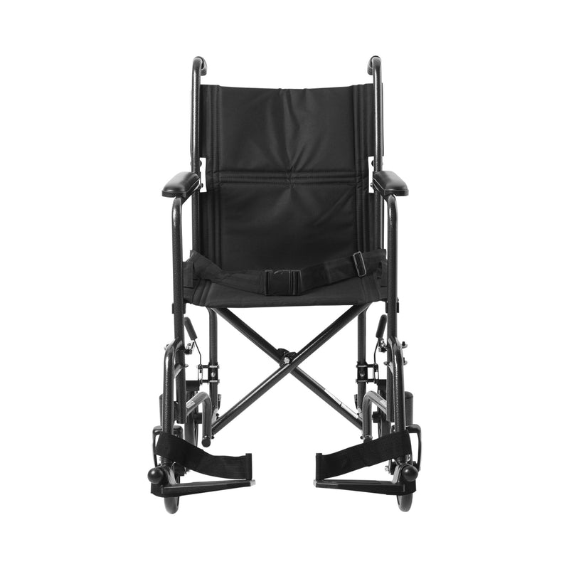 McKesson Lightweight Transport Chair, Black with Silver Vein Finish