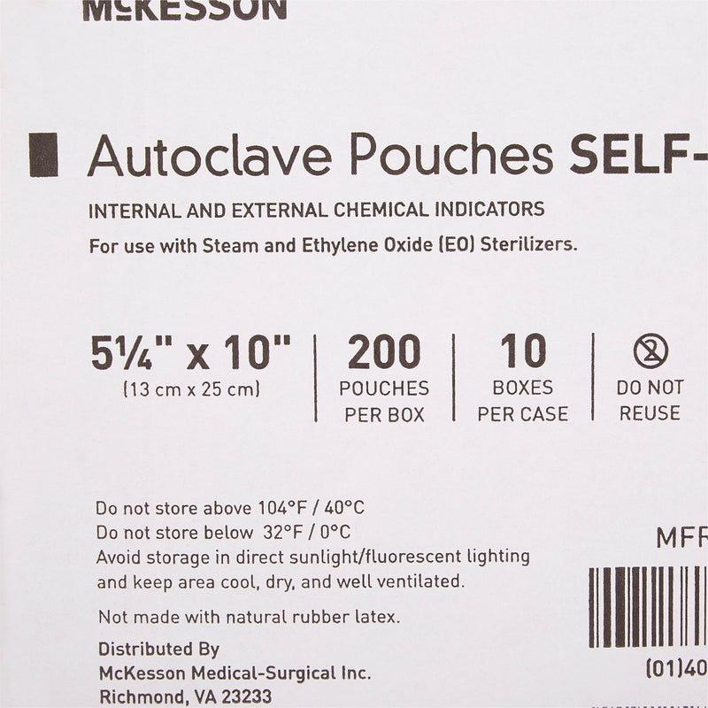 McKesson Sterilization Pouch, 5¼ x 10 Inch