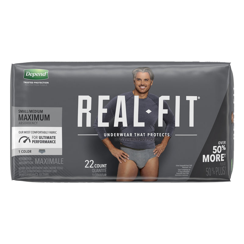 Depend® Real Fit® Maximum Absorbent Underwear, Small / Medium, 22 per Package