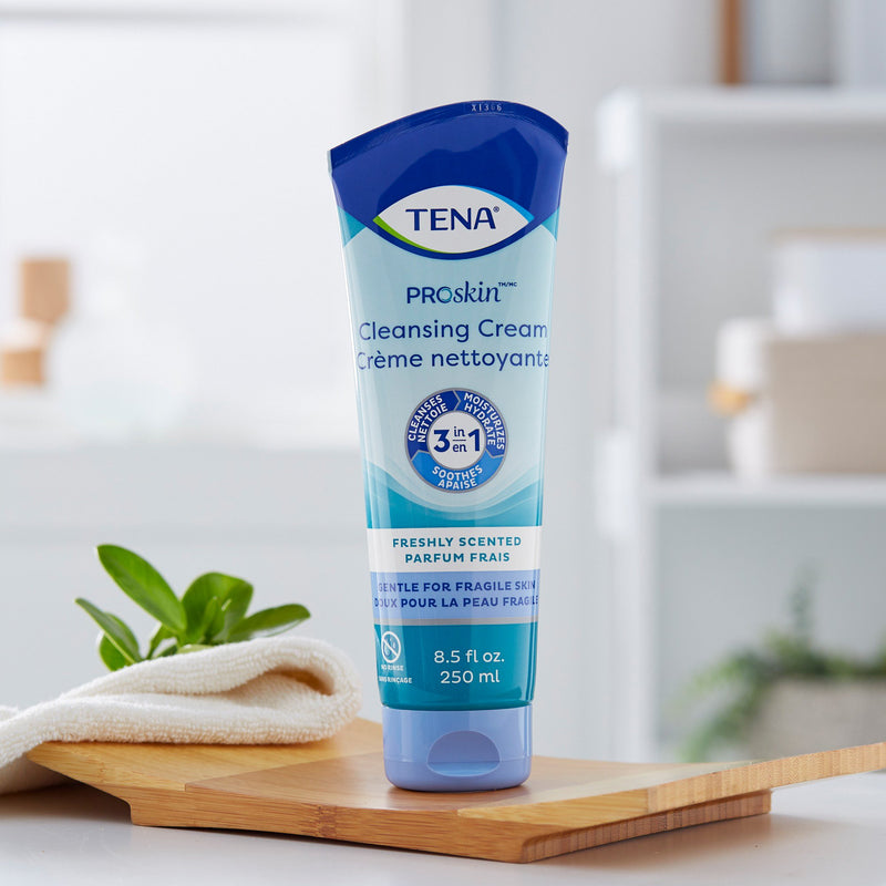 Tena® Body Wash Cleansing Cream, Alcohol-Free, White, 3-in-1 Formula, 8.5 oz, Mild Scent