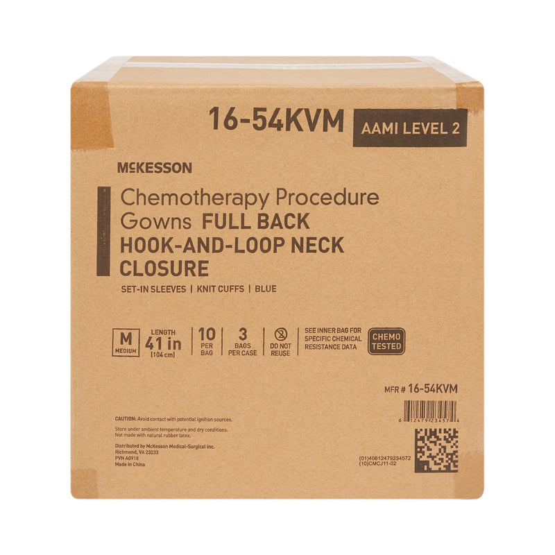 McKesson Full Back Chemotherapy Procedure Gown, Medium
