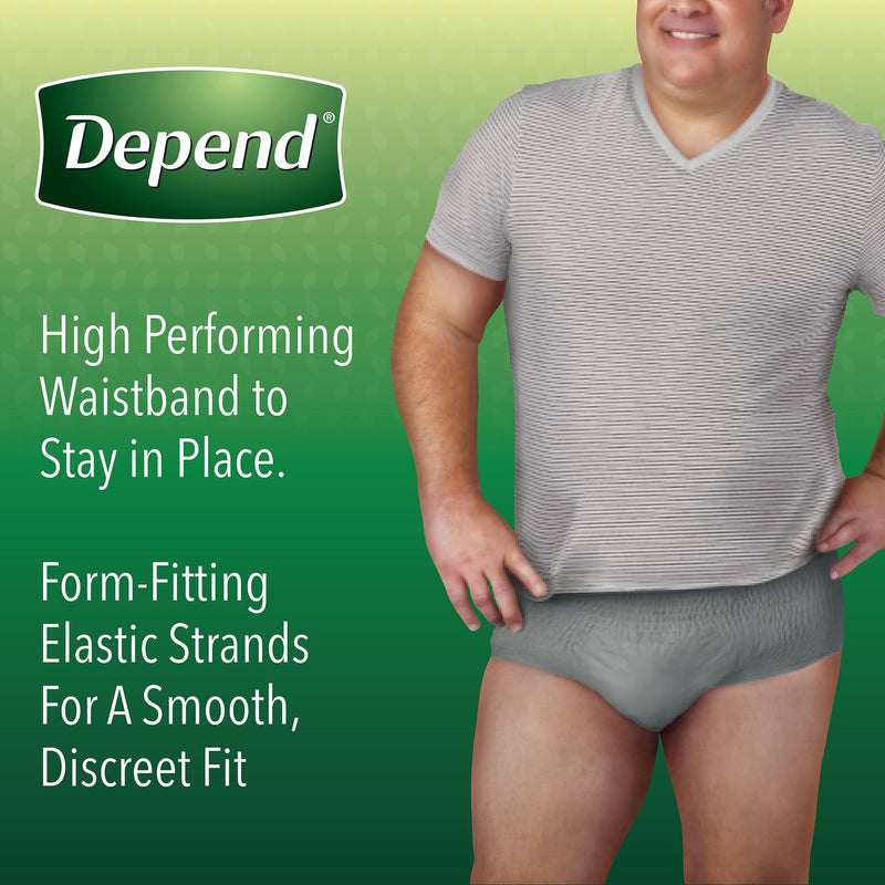 Depend FIT-FLEX Absorbent Underwear for Men, 44" to 64" Waist, X-Large