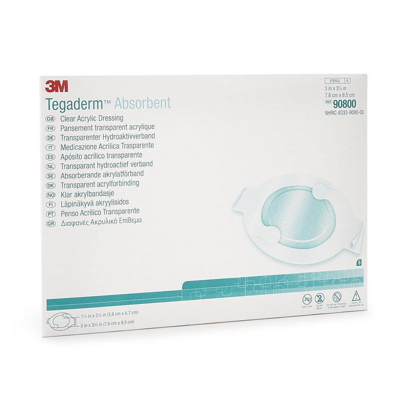 3M™ Tegaderm™ Absorbent Clear Acrylic Dressing, 3 x 3-1/4 Inch