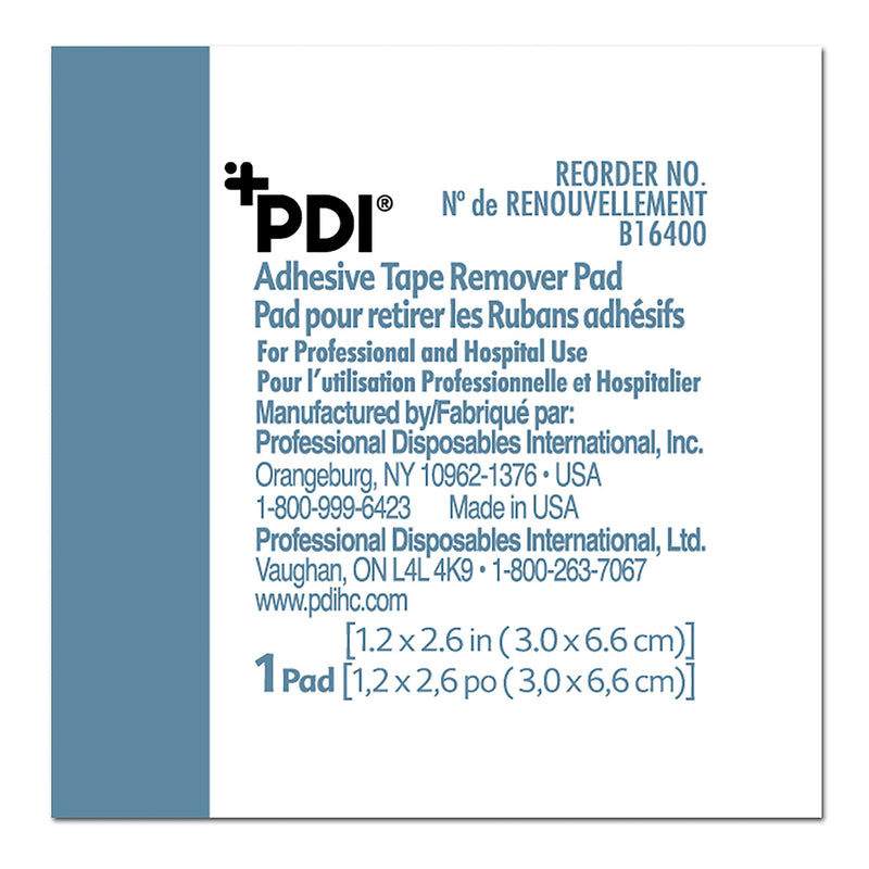 PDI® Adhesive Remover, 1¼ x 2-5/8 Inch Wipe