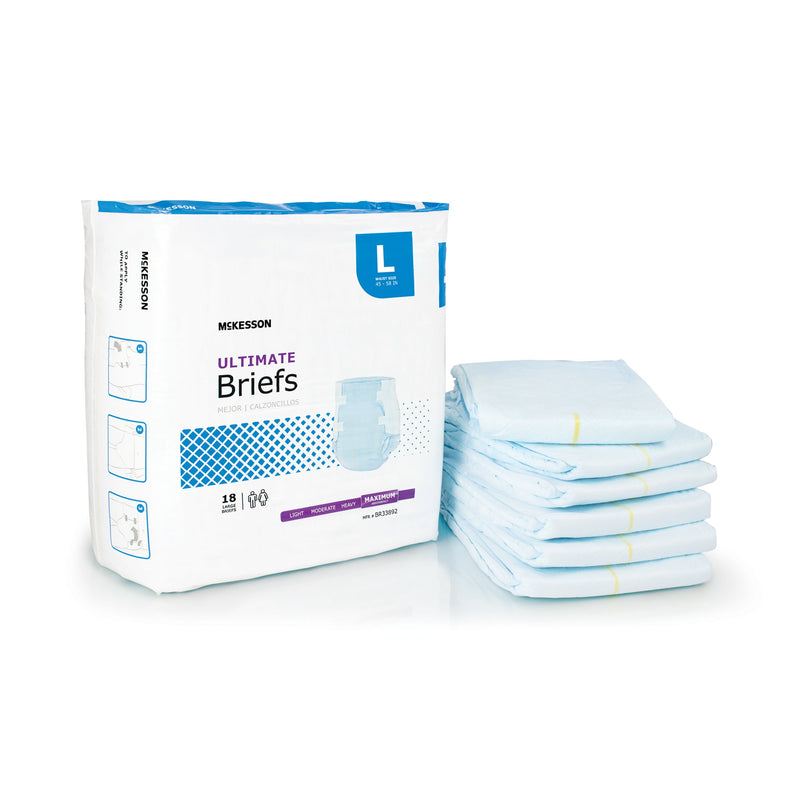 McKesson Ultimate Maximum Absorbency Incontinence Brief, Large