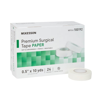 McKesson Paper Medical Tape, 1/2 Inch x 10 Yard, White