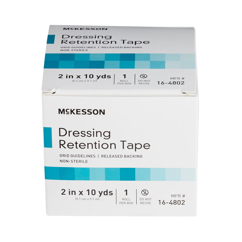 McKesson Nonwoven Fabric / Printed Release Paper Dressing Retention Tape, 2 Inch x 10 Yard, White