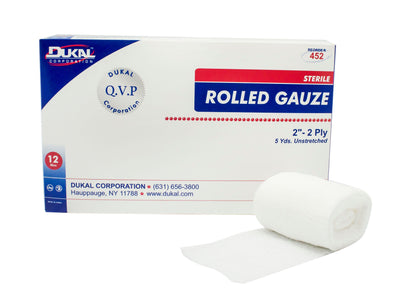 Dukal™ Sterile Fluff Bandage Roll, 2 Inch x 5 Yard